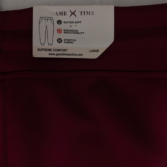 NWT. MEN'S BURGUNDY BANDED BOTTOM JOGGERS. SIZE LARGE - Picture 6 of 11